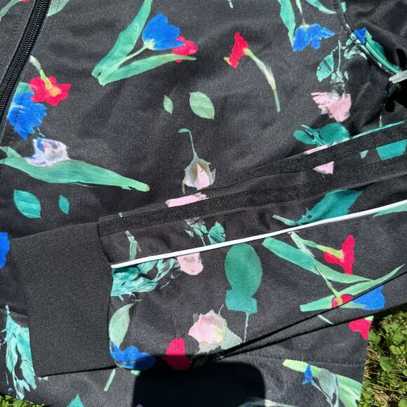 Adidas Women’s Track Jacket Full Zip- Up Closure With High Collar Cropped Logo M - Picture 4 of 6